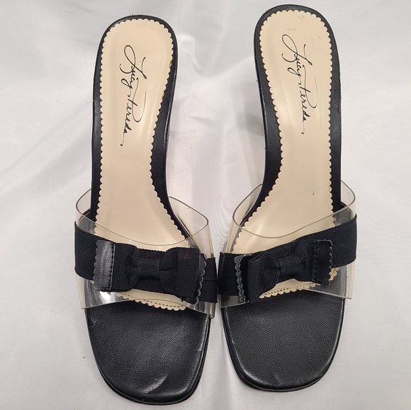 Lucy Pereda Black Leather Heels with bow - Picture 9 of 9